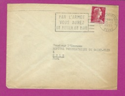 FRANCE Lettre TYPE MARIANNE DE MULLER Obl ST OUEN SUR SEINE PAR L'ARMEE VOUS AUREZ UN METIER EN MAIN - 1921-1960: Periodo Moderno