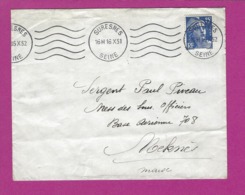 FRANCE Lettre TYPE MARIANNE DE GANDON Obl SURESNES - 1921-1960: Modern Period