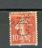 FRANCE - TYPE SEMEUSE - N° Yvert 138 Obli PERFORÉ "CN" - Used Stamps