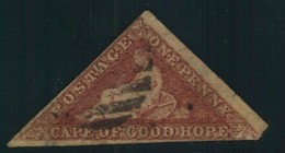 1857, 1 D Brick Red  Watermark Sideways With Large To Touched Margins - SG 5 Ab - ( Cv £ 425,-) - Kaap De Goede Hoop (1853-1904)