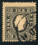 1858, 3 Kreuzer Schwarz In Type I (1b) Gestempelt. - Ferchenbauer  11 I Type Ib - 325,- € - Oblitérés