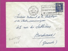 FRANCE Lettre TYPE MARIANNE DE GANDON Obl PARIS XIII     PROTOTYPE RBV ? - 1921-1960: Période Moderne