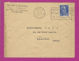 FRANCE Lettre TYPE MARIANNE DE GANDON Obl PARIS XV PROTOTYPE SECAP - 1921-1960: Modern Period