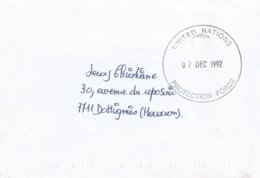 France 1992 UNPROFOR Yugoslavia Large Handstamp Military Peacekeeping Cover - Militaria