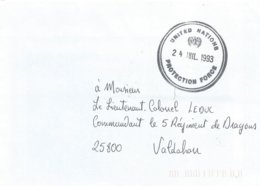 France 1993 UNPROFOR Yugoslavia Small Handstamp Military Peacekeeping Cover - Militaria