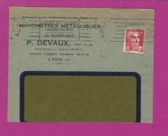 FRANCE Lettre TYPE MARIANNE DE GANDON Obl LYON CONGRES DE LA SOIE - 1921-1960: Période Moderne