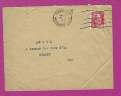 FRANCE Lettre TYPE MARIANNE DE GANDON Obl PARIS VIII - 1921-1960: Moderne