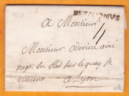 1763 - Lettre Précurseur Pliée Avec Correspondance De 2 Pages De TOURNUS, Saône Et Loire Vers LYON, Rhône - Louis XV - 1701-1800: Precursores XVIII