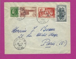 FRANCE Lettre Obl GRENOBLE ISERE 1955 - 1921-1960: Période Moderne