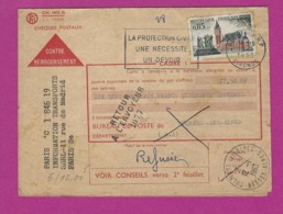 FRANCE Carte De Contre Remboursement Refusée Avec Retour Envoyeur 1077 COLMARS LES ALPES BASSES ALPES - 1921-1960: Moderne