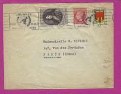 FRANCE Lettre Obl PARIS Journée Nations Unis - 1921-1960: Période Moderne