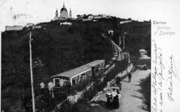 CARTOLINA DI TORINO COLLINA DI SUPERGA VIAGGIATA ANNO 1900 - Trasporti