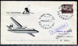 LUXEMBOURG - PA N° 12 / LETTRE AVION 1er. VOL LUXEMBOURG - MILAN LE 2/4/1965 PAR LUAIR - TB - Storia Postale