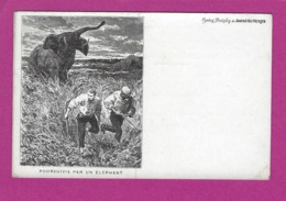 CARTES POSTALES JOURNAL DU VOYAGE POURSUIVIS PAR UN ELEPHANT - Werbepostkarten