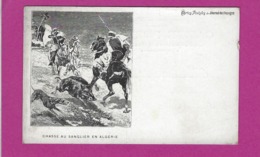 CARTES POSTALES JOURNAL DU VOYAGE CHASSE AU SANGLIER EN ALGERIE - Advertising