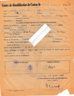 33 - Ste FOY La GRANDE  - Centre De Démobilisation Du  Canton De ........   ( 20 Cm X 26 Cm )  En L'état - Historical Documents
