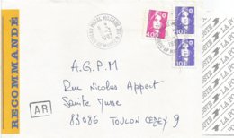 France 1992 BPM 701 AP Marine Papeete Polynésie Française AR Advice Of Receipt Registered Cover - Covers & Documents