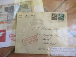 31.3.1937 Tariffa P.Aerea 5,50 L.5 Lire Verde+50 Cent. Arrivo Verso Firmato Chiavarello - Storia Postale (Posta Aerea)
