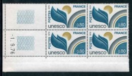 Bloc De 4 Timbres** De 1976  "0,80 - U.N.E.S.C.O"  Avec Date  1.9.76 (1 Trait) - Servizio