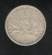 1 Franc Semeuse France 1898 TTB - Andere & Zonder Classificatie