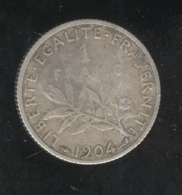 1 Franc Semeuse France 1904 TB+ - Altri & Non Classificati