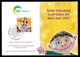 LUXEMBOURG 2016 Christmas: Promotional Card CANCELLED - Storia Postale