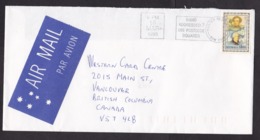 Australia: Airmail Cover To Canada, 1998, 1 Stamp, Explorers, Very Large Air Label (backflap Missing) - Storia Postale