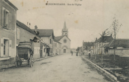 Echouboulains Rue De L' Eglise  Atteliage Fiacre Envoi Charbonnaud Instituteur St Palais Par St Sauvier Allier - Perthes