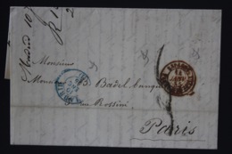 Letter Madrid  Espagne Par Marseille To Paris 1855 - ...-1850 Voorfilatelie