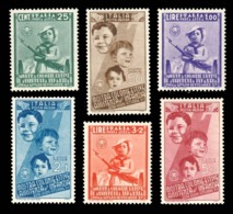 REGNO 1937 Infanzia Mostra Delle Colonie Estive Serie Di Posta Aerea 6v. Completa MNH ** Integra Lusso - Storia Postale (Posta Aerea)