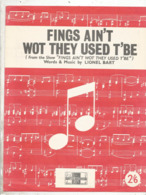 Partition Musicale Ancienne  , LIONEL BART , FINGS AIN'T WOT THEY USED T'BE, Frais Fr 1.85e - Scores & Partitions