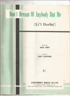 Partition Musicale Ancienne  , NEAL HEFTI , BART HOWARD , DON'T DREAM OF ANYBODY BUT ME , Frais Fr 1.85e - Scores & Partitions