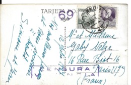 VALENCE VALENCIA Espagne Cachet De Censure Violet CENSURA VALENCIA + N° 69 Année 1937 - G - Marcas De Censura Nacional