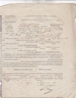 RARE / 1843 / BORDEAUX / AMPLIATION DE  DECLARATION DE CULTURE DU TABAC - Documents
