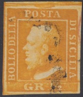 1859 - Sicilia, 1/2 Grano I Tavola NA Arancio - Sassone N.1a - Sicilia