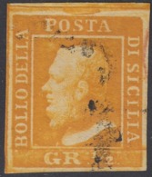 1859 - Sicilia, 1/2 Grano I Tavola NA Arancio - Sassone N.1a - Sicilië