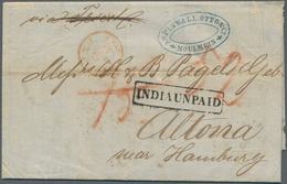 Birma / Burma / Myanmar: 1858 Stampless Letter From Moulmein To Altona Near Hamburg, Germany Via Cal - Myanmar (Birmanie 1948-...)