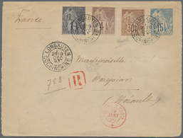 Französisch-Indochina: 1893, Forerunners, Envelope Type Sage 15 C. Uprated Sage 1 C., 4 C., 30 C. Ca - Briefe U. Dokumente