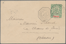 Französisch-Indochina: 1903, Stationery Envelope 5 C Green/red Used As Imprime Sent From "HAIPHONS 2 - Covers & Documents