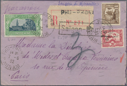 Französisch-Indochina: 1932-33, Three Airmail Covers To Paris, Two Registered, Sent From Phu-Phong, - Briefe U. Dokumente