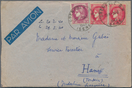Französisch-Indochina: 1939/1940, INCOMING WARTIME MAIL: France, Group Of 4 Airmail Covers With Diff - Covers & Documents