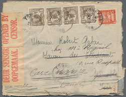 Französisch-Indochina: 1941, 4 X 1 C Sepia And 6 C Red Definitives, Tied TOURANE/ANNAM, 21-7 41, On - Lettres & Documents