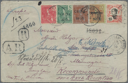 Französisch-Indochina - Postämter In Südchina: Mongtse/Mongtseou: 1908, Yunnan-Fou 20 C., Offices In - Sonstige & Ohne Zuordnung
