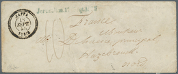 Holyland: 1855, "JAFFA SYRIE 18/SEPT/55" Black Cds. Of French Levant Post Office On Small Envelope W - Palästina
