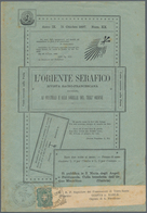 Holyland: 1897, "L'ORIENTE SERAFICO" Four Pages Printed Matter Bearing 5c. Green Tied By "..DE OLI A - Palestine