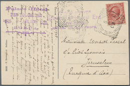 Holyland: 1908, "HOTEL DOLOMITES BORCA S. VITO (BELLUNO)" Cds. On Palace Hotel Postcard To Jerusalem - Palästina