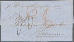 Hongkong: 1857, To Dutch East Indies: Entire Folded Letter With Hong Kong Dateline "27th November 57 - Autres & Non Classés