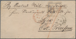 Hongkong: 1858, Stampless Cover To Lyck/Prussia, Bearing Red Crowned "PAID AT HONG-KONG" (SG CC3) On - Autres & Non Classés