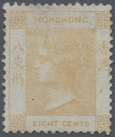 Hongkong: 1862, QV 8 C. Yellow Buff, Unused No Gum, Tiny Hinge Thin On Reverse (Michel Cat. 1000.-). - Sonstige & Ohne Zuordnung