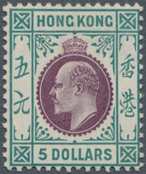 Hongkong: 1904-06 KEVII. $5 Purple & Blue-green, Wmk Mult Crown CA, Mint Lightly Hinged, Fresh And V - Other & Unclassified
